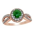 thumbnail image 1 of AFFY White & Green Natural Diamond Framed Twisted Shank Fancy Engagement Ring in 14K Rose Gold (1 cttw), 1 of 1