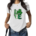 thumbnail image 1 of White Green Polka Dot Plaid Love Clover Print Tshirt St Patricks Day Graphic Tees Comfortable Oversized Shirts Stylish Festive Daily Casual Tops S-5XL, 1 of 4