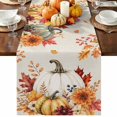 thumbnail image 1 of White Green Pumpkins Fall Table Runner 90 Inches Long - Thanksgiving Floral Rustic Kitchen Dining Burlap Linen Tablerunner for Small/Round/Square/Wedding/Coffee/Dining Table Party Home Décor 13 x 90, 1 of 9