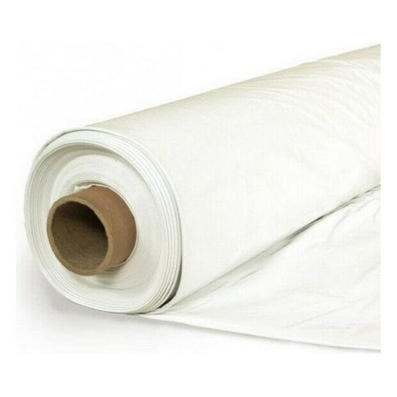 - White Greenhouse Plastic Sheeting - 6 mil - (25' x 16') - 4 Year UV Resistant Greenhouse Film, 55% Light Transmission Hoop House Cover for Gardening, Agriculture