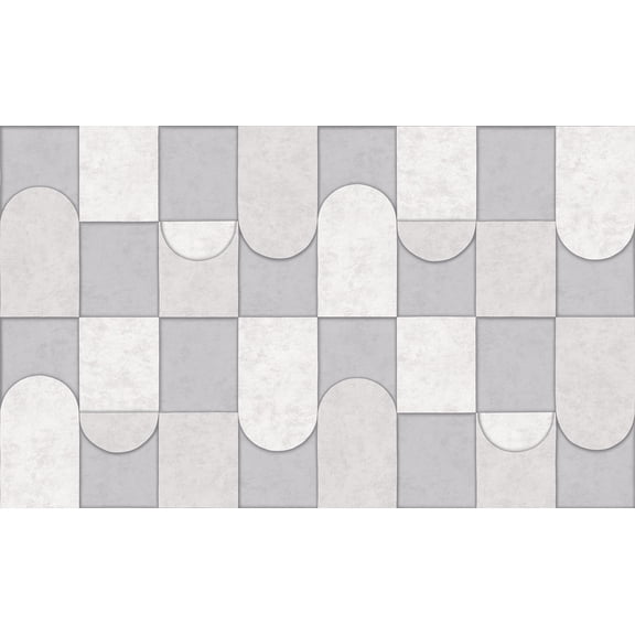 White & Grey 3D Patchwork Geometric Wallpaper R8089