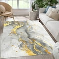 thumbnail image 1 of Off White Grey Gold Modern Abstract Aesthetic Big Rug for Living Room Bedroom Guestroom Machine Washable Soft Fuzzy Carpet Under Dining Coffee Table Non Shedding Art Deco Floorcover Rugs 4'x8', 1 of 6