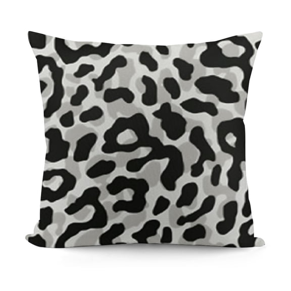 White Grey Leopard Print Pillow Covers Snow Cheetah Throw Pillow Covers Pillow Cases Square Cushion Covers for Home Couch Bed Sofa Chair Decor