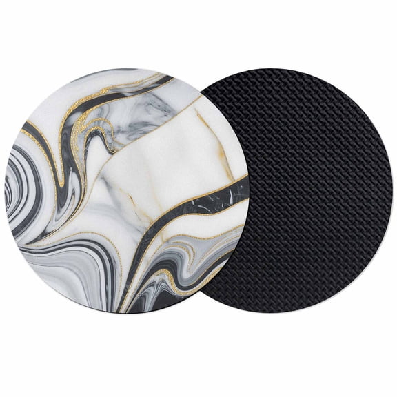 White Grey Marble Coasters Set of 2, Absorbent Coasters for Drinks, Modern Abstract Art Ink Painting Coaster for Desk Coffee Table Protection, Home Decor House Warming Gifts 4"