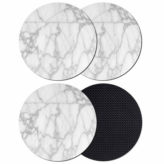 White Grey Marble Coasters for Drinks,Absorbent Non Slip Rubber Drink Coasters Set of 4 for Cup,Table,Bar,Home Decor, Modern Abstract Art