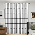 thumbnail image 1 of White Grid Curtains For Living Room, Checkered Blackout Curtains For Bedroom - Geometric Plaid Decor Window Curtains, Grommet Drapes 29"W x 63"L (Pack of 2), 1 of 6