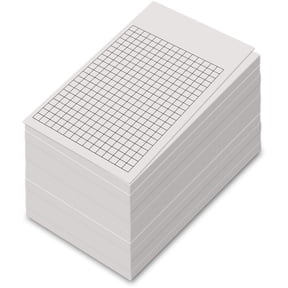 White Grid Vertical Index Cards, 3 X 5 Inches