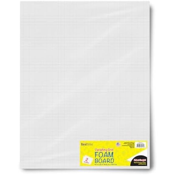 White Gridline Foam Board 10-Pack (Five 2-Board Packs), 20"x30", Easy-Cut 3/16" Foam Core Ideal for Crafts, Displays & Signage$$Office