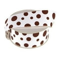 thumbnail image 1 of White Grosgrain Polka Dot Ribbon, 1-1/2-Inch, 25 Yards, Brown, 1 of 1