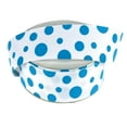 thumbnail image 1 of White Grosgrain Polka Dot Ribbon, 1-1/2-Inch, 25 Yards, Turquoise, 1 of 1