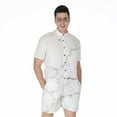 thumbnail image 1 of White Grunge Marble Short Sleeve Men'S Rompers Casual Summer Jumpsuits Outfit, 1 of 4