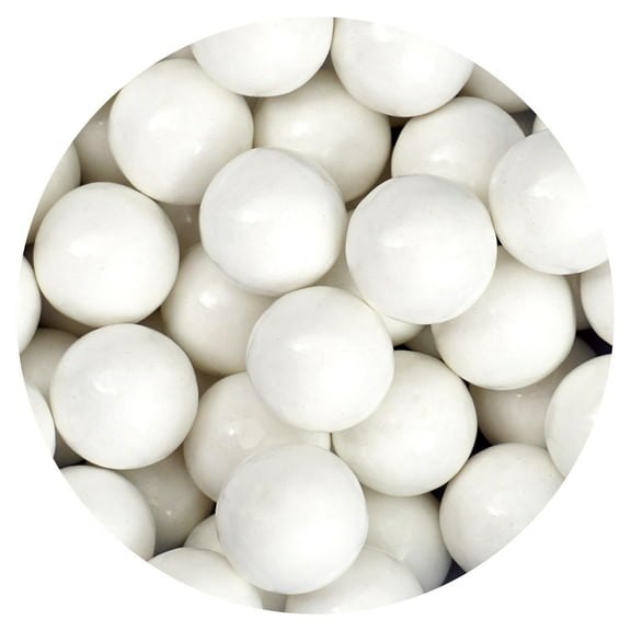 White Gumballs 1 Inch Gumballs, 2 Pound Bulk Bag (Approx. 110 Pieces), White Candy, Gumballs 1 Inch White, The Hampton Popcorn & Candy Company
