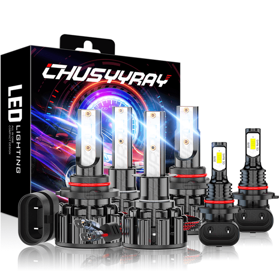 White H1+9005+9006 LED Headlight High Low Fog Light Bulbs Combo For Subaru Outback 2000-2004