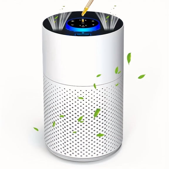 White H13 True HEPA Air Purifier for Bedroom - 3-in-1 Filter with Sleep Mode, Removes Pet Hair Dust Smoke Odors, Ideal for Allergy Sufferers & Pet Owners