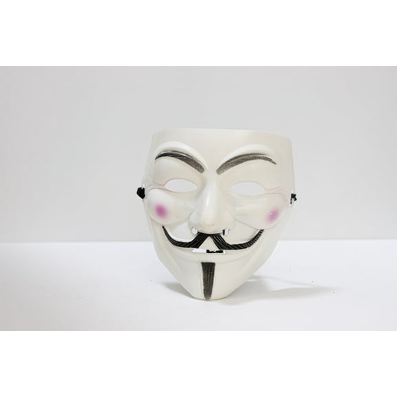 White Hacker Mask Durable Plastic Cosplay Costume Prop for Party & Fun