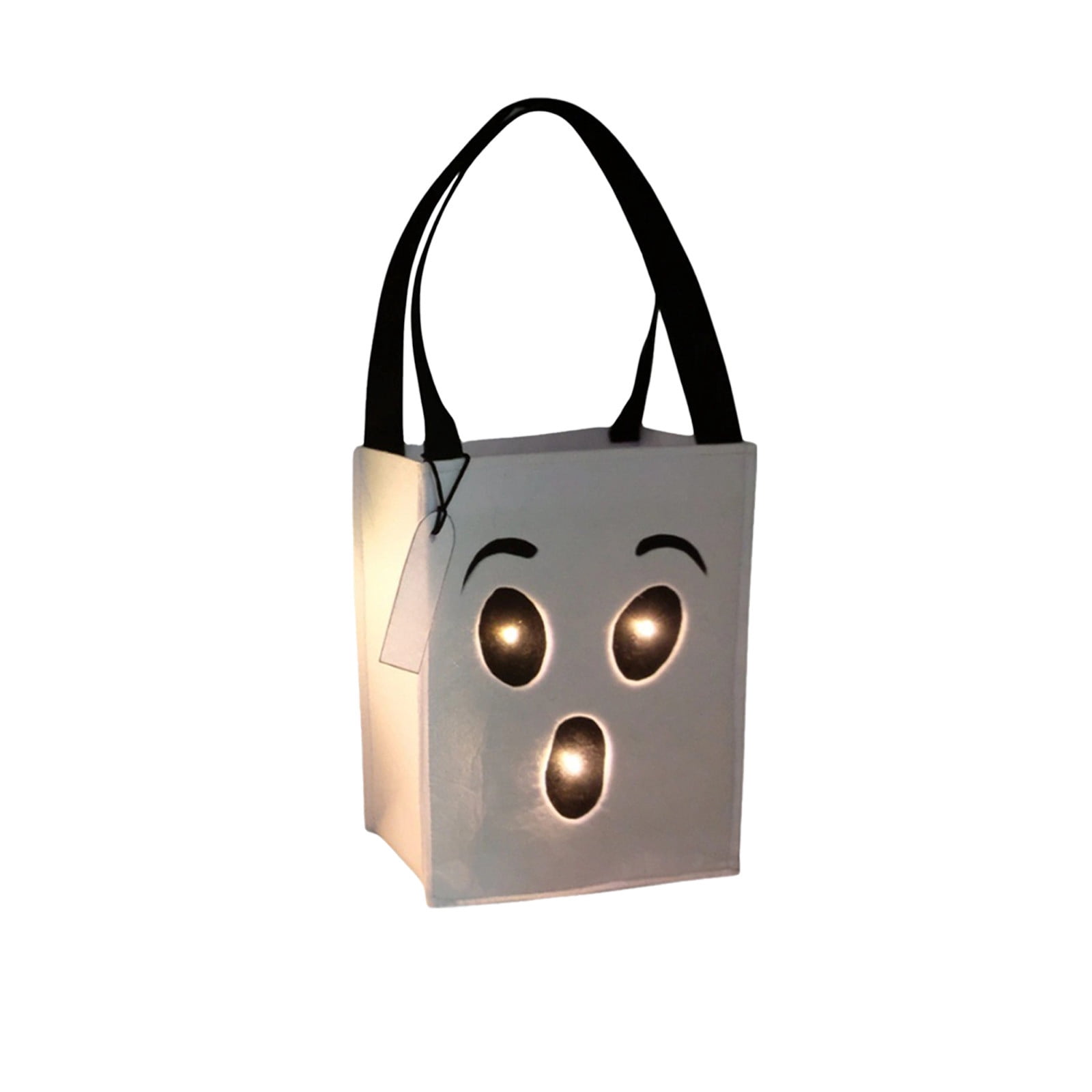 White Halloween Glow Candy Bag Led Light Up Tote For Trick Or Treat ...
