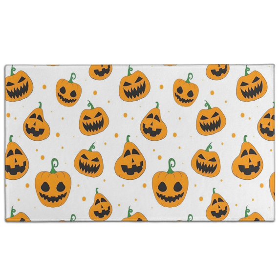 White Halloween Jack Door Rugs,Washable Non Slip Door Mats Indoor,Decorative Door Mats,Entry Mat Indoor for Entrance,Bedroom,Kitchen,Bathroom,17"x30"