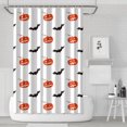 thumbnail image 1 of White Halloween Pumpkins and Bats Shower Curtain 72"x72" ,Bathroom Decorative Shower Curtains Set with 12 Hooks,Modern Waterproof Washable Shower Curtain, 1 of 6