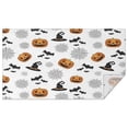 thumbnail image 1 of White Halloween Pumpkins Bats and Witch Hats Rectangle Tablecloth 60"x102",Waterproof Polyester Rectangle Table Cloth, Wipeable Spillproof Polyester Tablecloth for Dining, Camping, Indoor and Outdoor, 1 of 6