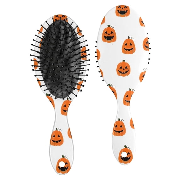 White Halloween Pumpkins Hair Brush,Girls Detangling Hair Brush,Glide Through Tangles with Ease for Wet & Dry Hair,8.8"X2.8"