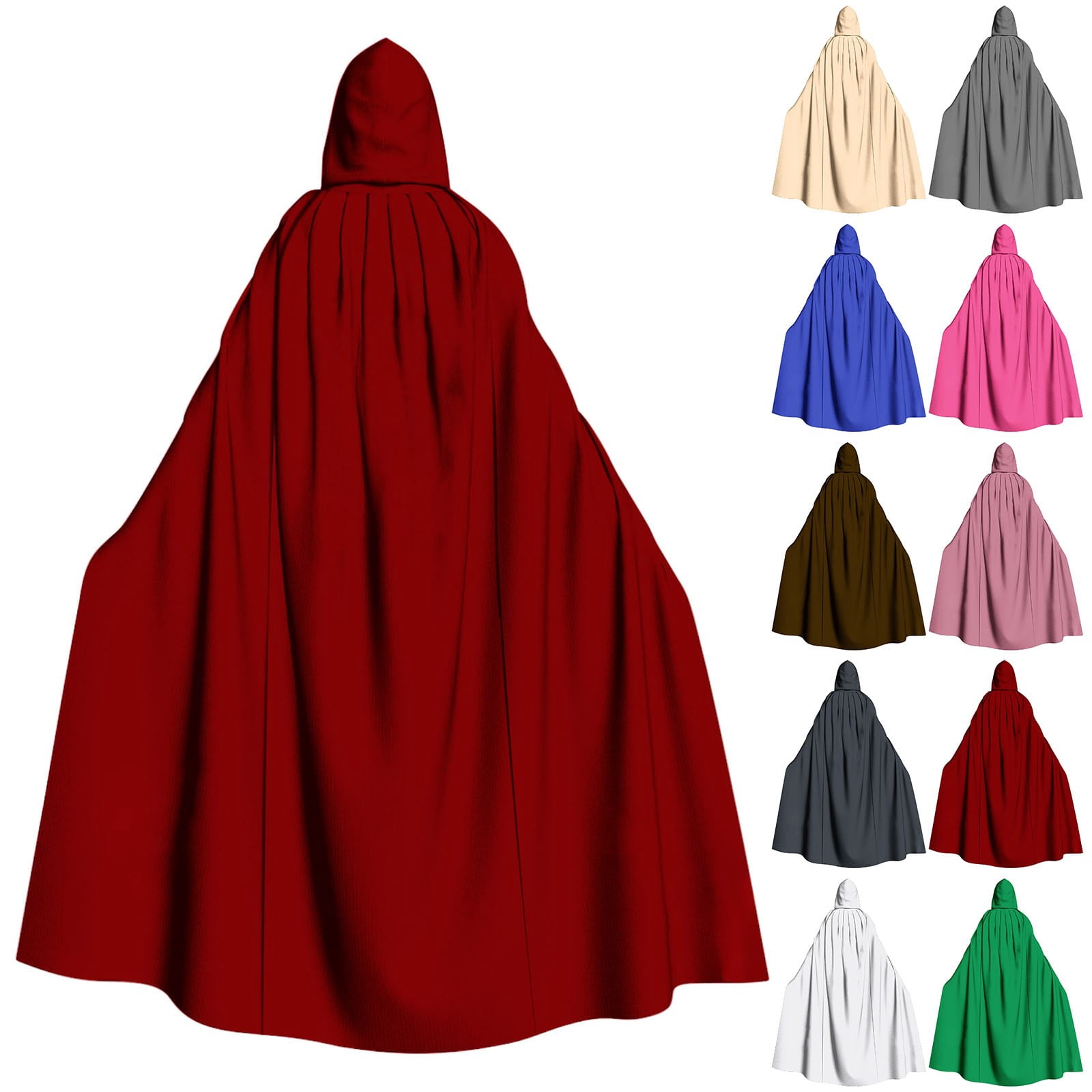 White Baby Robe White Halloween Reaper Hooded Cloak Scary Ghost Tattered Robe for Adult ...