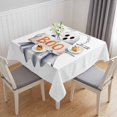 thumbnail image 1 of White Halloween Table Cloth Waterproof Tablecloths, Ghost Modern Art Cute Tablecloth Dining Table Cover for Kitchen Party Tabletop Outdoor, Square Tablecloth 60x60 Inch, 1 of 9