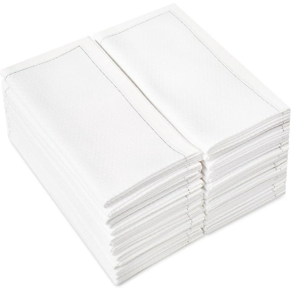 White Hand Towel - 100% Cotton, Disposable Hand Towels for Bathroom - Paper Guest , Paper Hand Towels Bathroom, 10.6" x 10.6" (Folded 5" x 3 ") - 30 Units