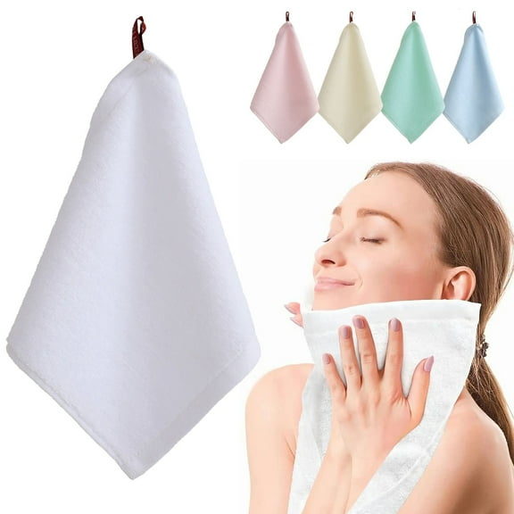 White Hand Towels Facial Towels Highly Absorbent Soft Lightweight Towels 5Pcs Cotton Small Square Towel Kitchen Towels Cotton Easy to Wash 9.84x9.84 In