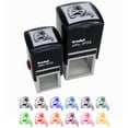 thumbnail image 1 of White Handed Gibbon Self-Inking Rubber Stamp Ink Stamper - Pink Ink - Small 1 Inch, 1 of 7