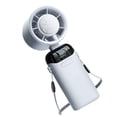 thumbnail image 1 of White Handheld Fan with Ice Cooler Semiconductor Rechargeable Portable Pocket Fan, Hand Fan Ai Semiconductor Cooling 21000 Rpm Motor 199-Stepless Speeds 3000Mah Battery 14-Hour Runtime, By Kingtowag, 1 of 9