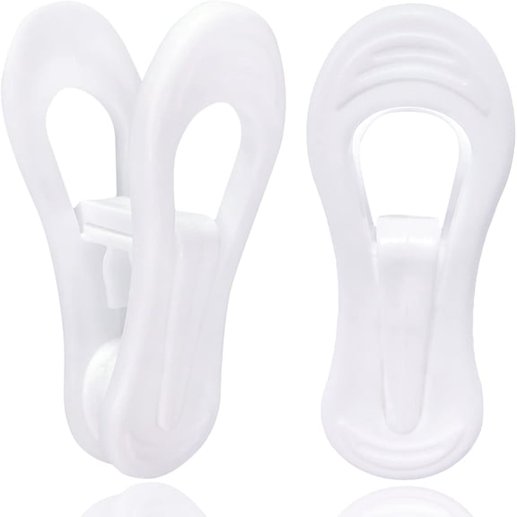 White Hanger Clips 50 Pack, Multi-Purpose Plastic Hangers Clips Perfect for Plastic Clothes Hangers, Finger Clips for Skirt Pants Hangers