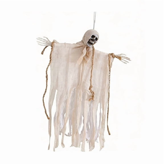 White Hanging Ghost Ornament for Halloween Party Decor, Spooky Ghost Prop for Door Ceiling Window Halloween Themed Manor Theme