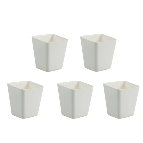 White Hanging Storage Baskets Set Of 5 Plastic For Rolling Cart Trolley Organizer Snacks Pencil Kitchen Supplies 5.11X4.72X3.93 Inch