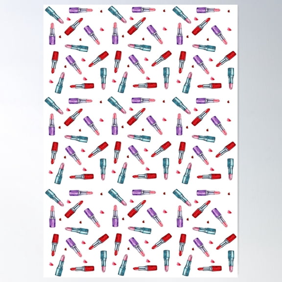 White Happy Lipstick Poster Wall Art, Modern Wall Decor For Living Room Bedroom, 12x18 UNFRAMED