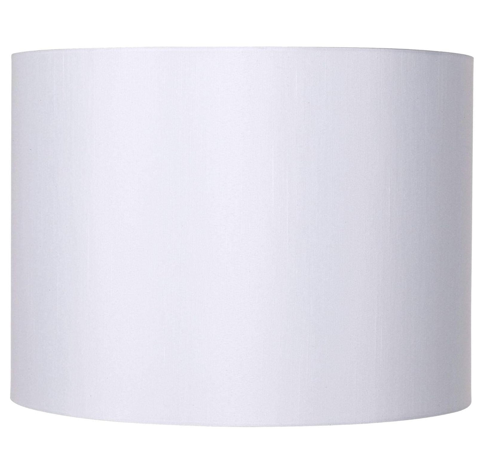 White Polyester Drum Lamp Shade with Harp and Finial, 16" x 12"