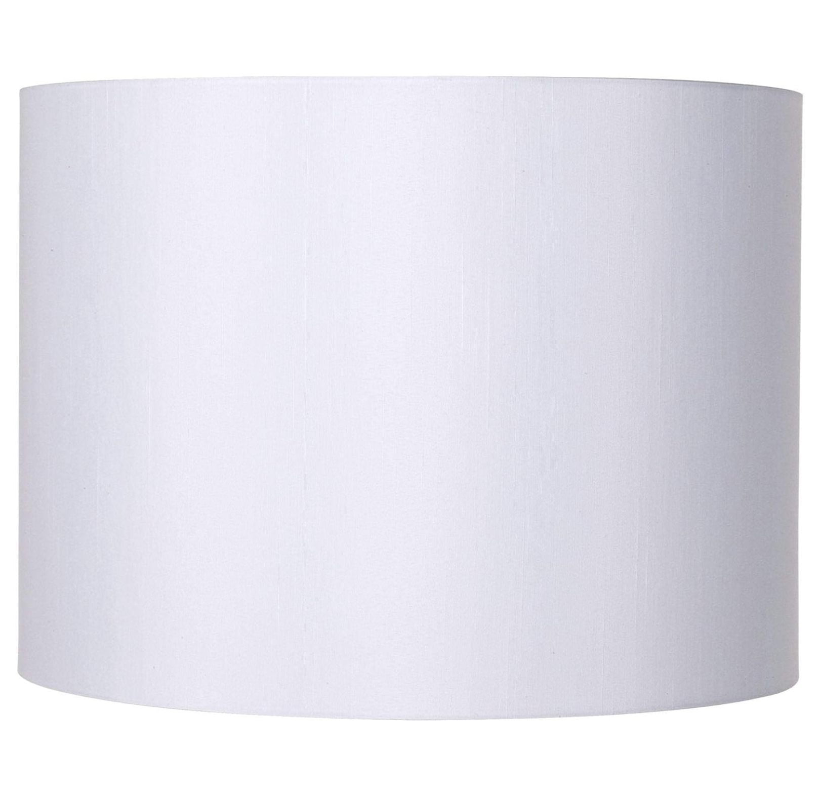 White Polyester Drum Lamp Shade with Harp and Finial, 16" x 12"