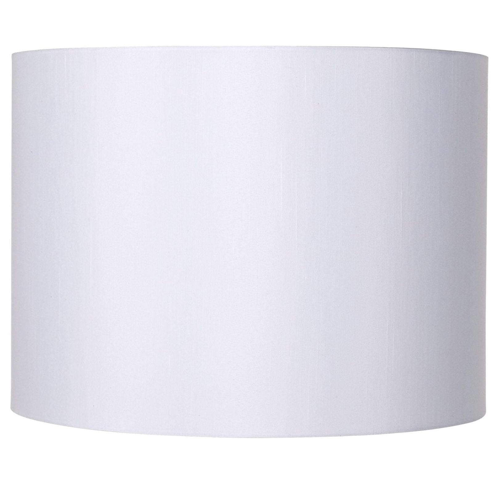 White Polyester Drum Lamp Shade with Harp and Finial, 16" x 12"