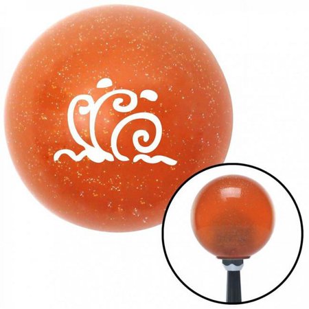 White Hawaiian Waves No.1 Orange Metal Flake Shift Knob with M16 x 1.5 Insert Shifter