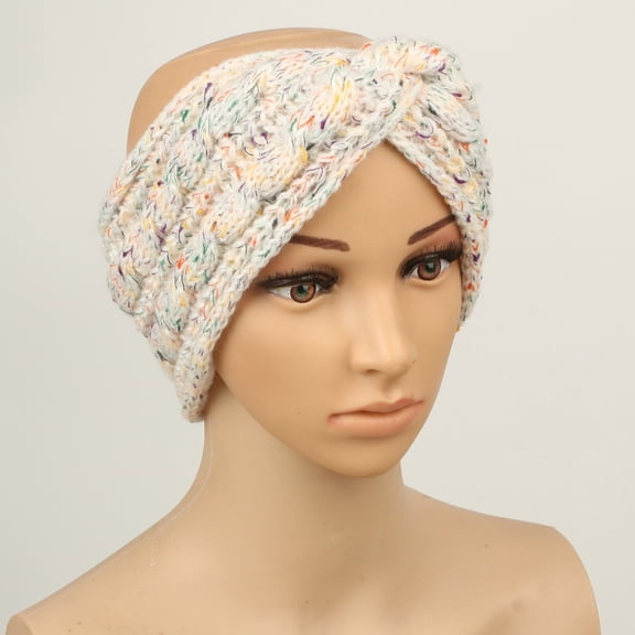 White Headband for Women AddHair Color Point Casual Solid Outdoor Splice Crochet Knit Holey Headband