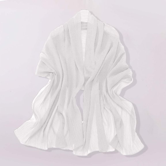 White Headband for Women's Solid Color Crinkled Hat with Muslim Ethnic Hijab