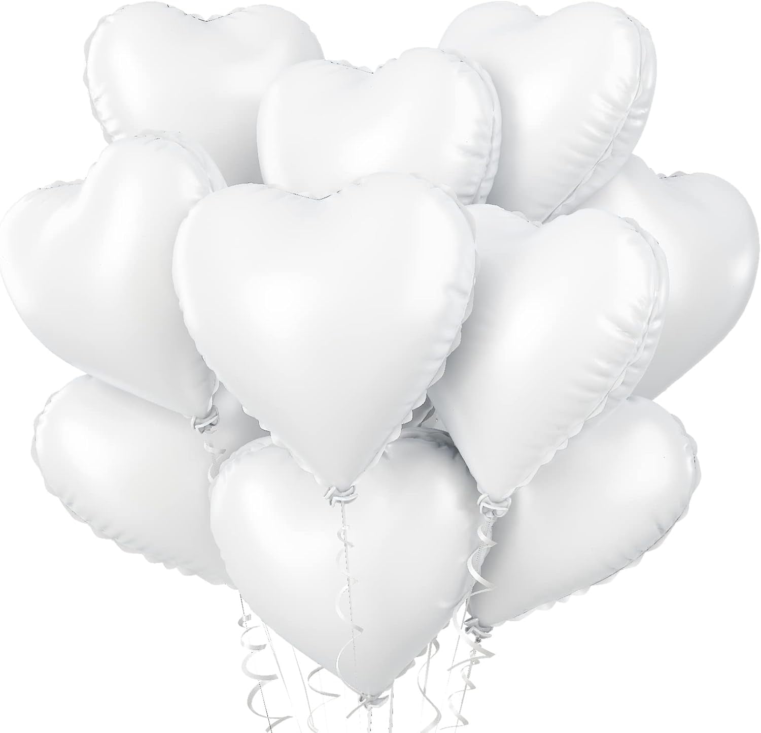 Blue Foil Heart Balloons, 10PCS Blue Heart Shape Balloons Birthday