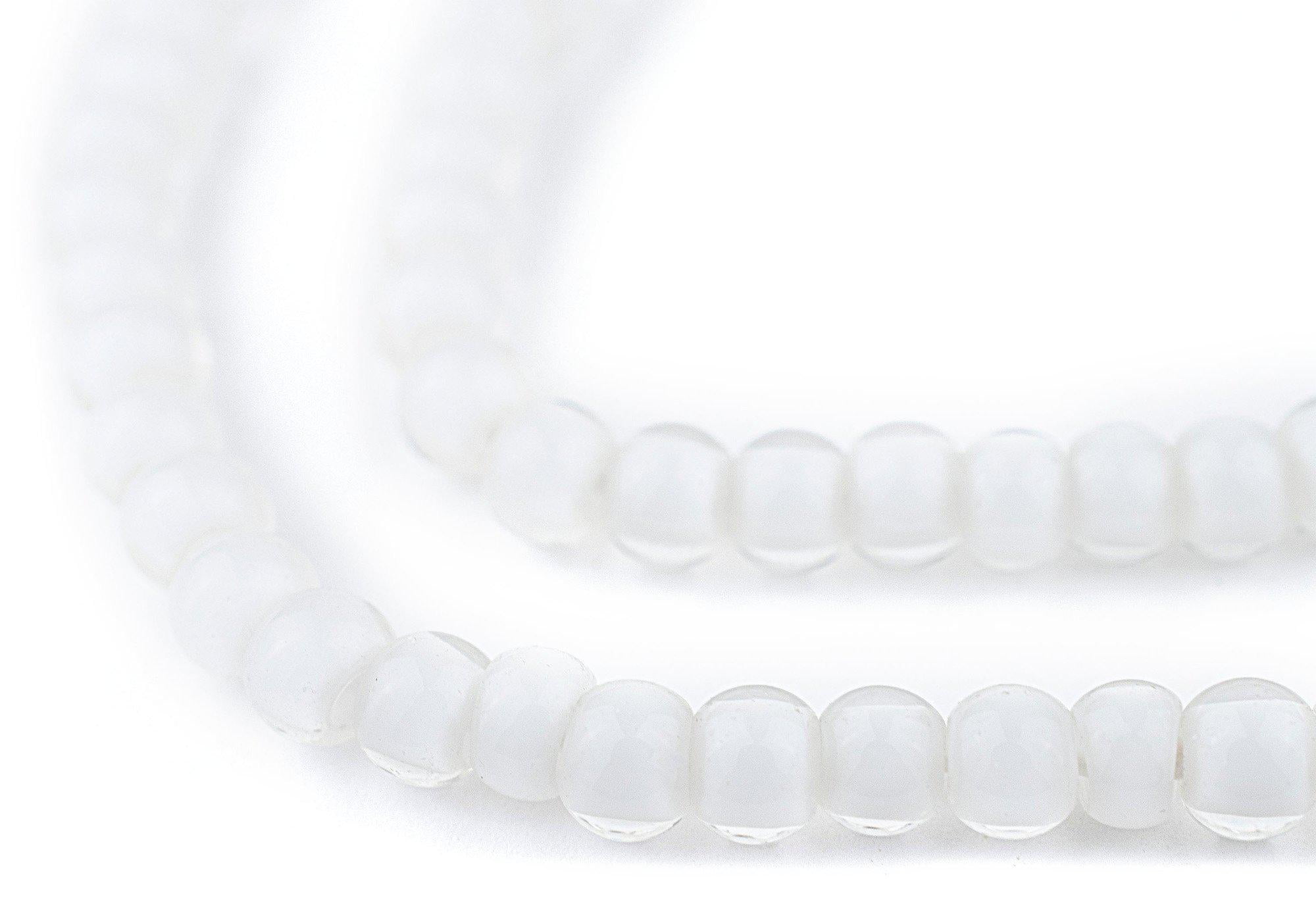 White Heart Beads - Full Strand of Glass African Trade Beads - The Bead ...