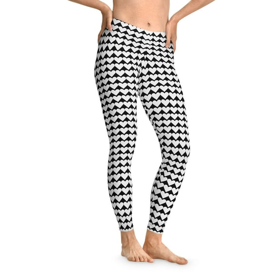White Heart Black Leggings, Heart Yoga Pants, Heart Leggings