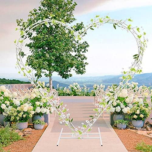 White Heart Shape Wedding Metal Arch 80inch Backdrop Stand Decoration Garden Climbing Plants Wedding Photo Background Wedding Decoration$$Garden & Patio