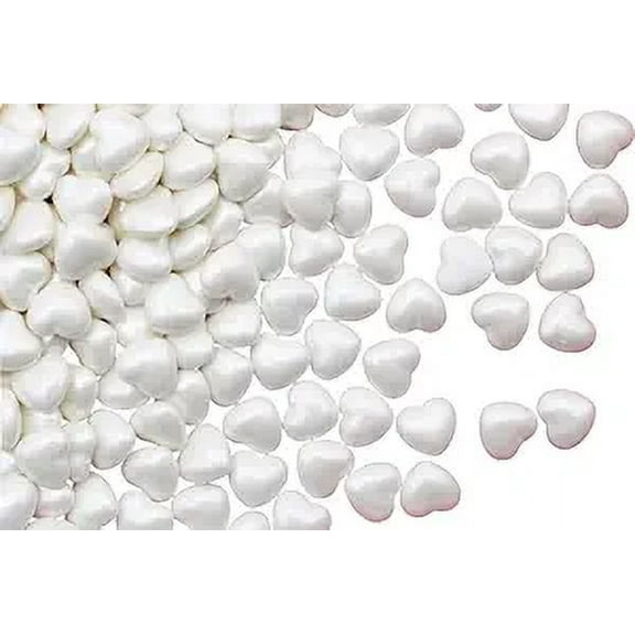 Naturejam White Heart Shaped Candy 1Pound Bag for Bridal Showers or Wedding Candy Station-Unflavored