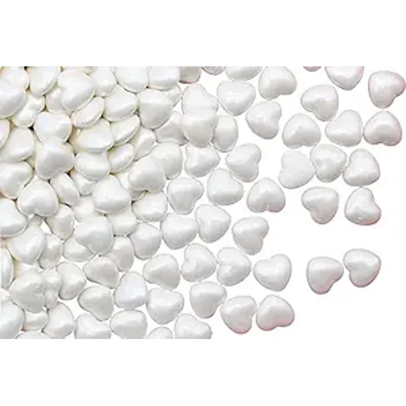 White Heart Shaped Candy 1 Pound Bulk Bag-For Bridal Showers Or Wedding Candy Stations