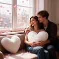 thumbnail image 1 of White Heart Shaped Pillow, Soft Plush Throw Pillow for Bed or Couch, Valentine's Day Decor and Comfort Accent, 1 of 6
