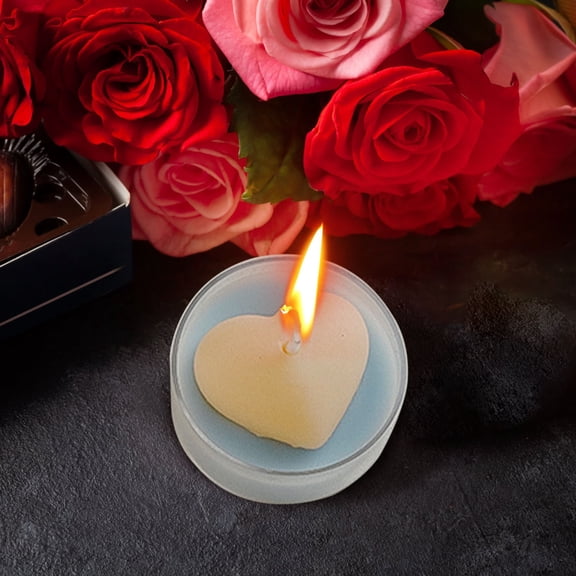 White Heart Shaped Tea Light Candles Birthday, Proposal, Wedding, Party, Engagement, and Table Decor