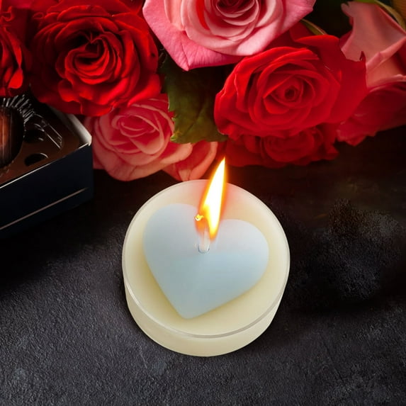 White Heart Shaped Tea Light Candles Birthday, Proposal, Wedding, Party, Engagement, and Table Decor