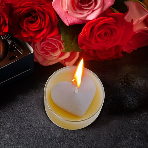 White Heart Shaped Tea Light Candles Birthday, Proposal, Wedding, Party, Engagement, and Table Decor